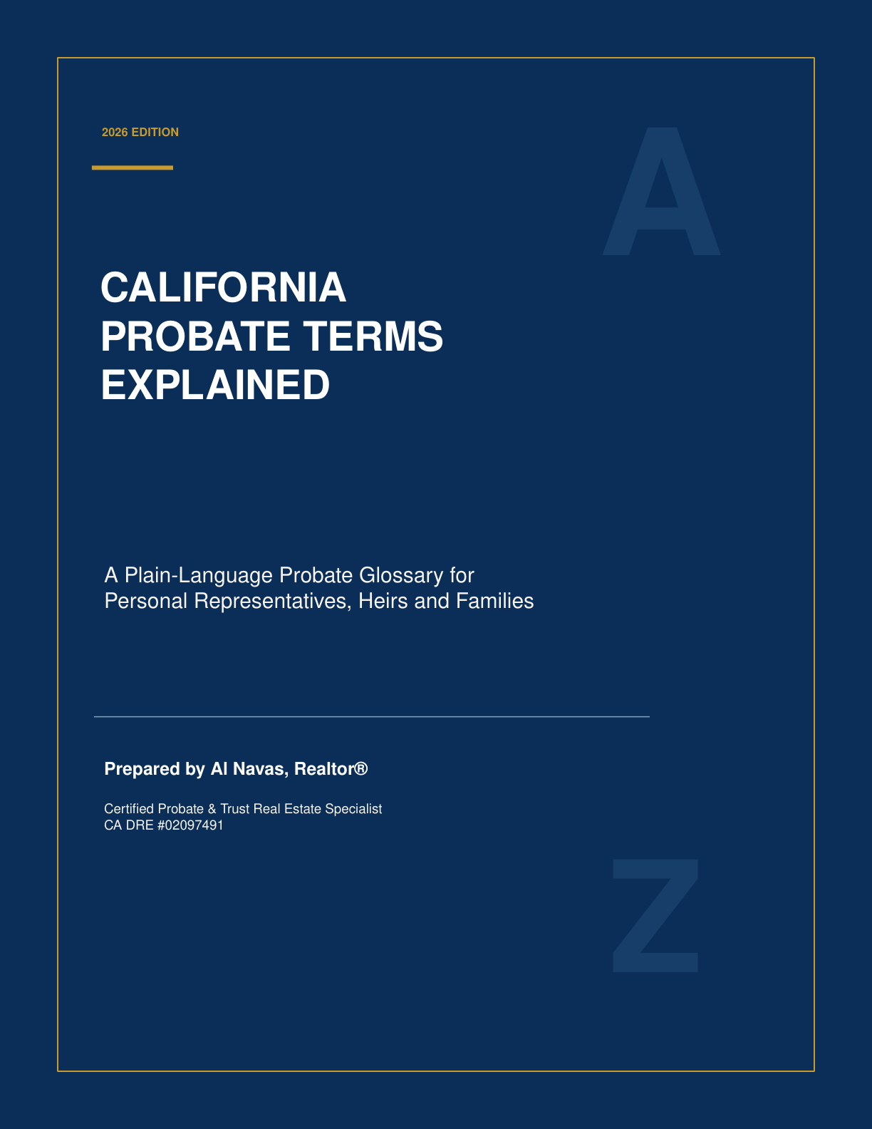 Cover of California Probate Terms Explained complimentary glossary
